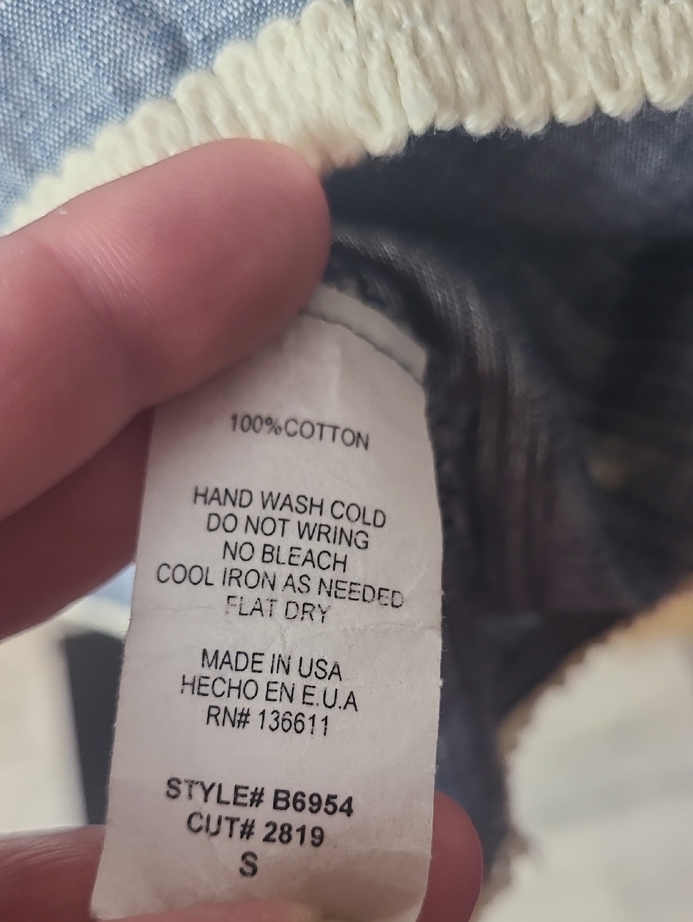 Twenty Second blue and Cream tank size Small Loose Fitting. Like New - Picture 3 of 4